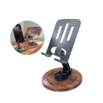 soporte de escritorio aluminio con base de madera