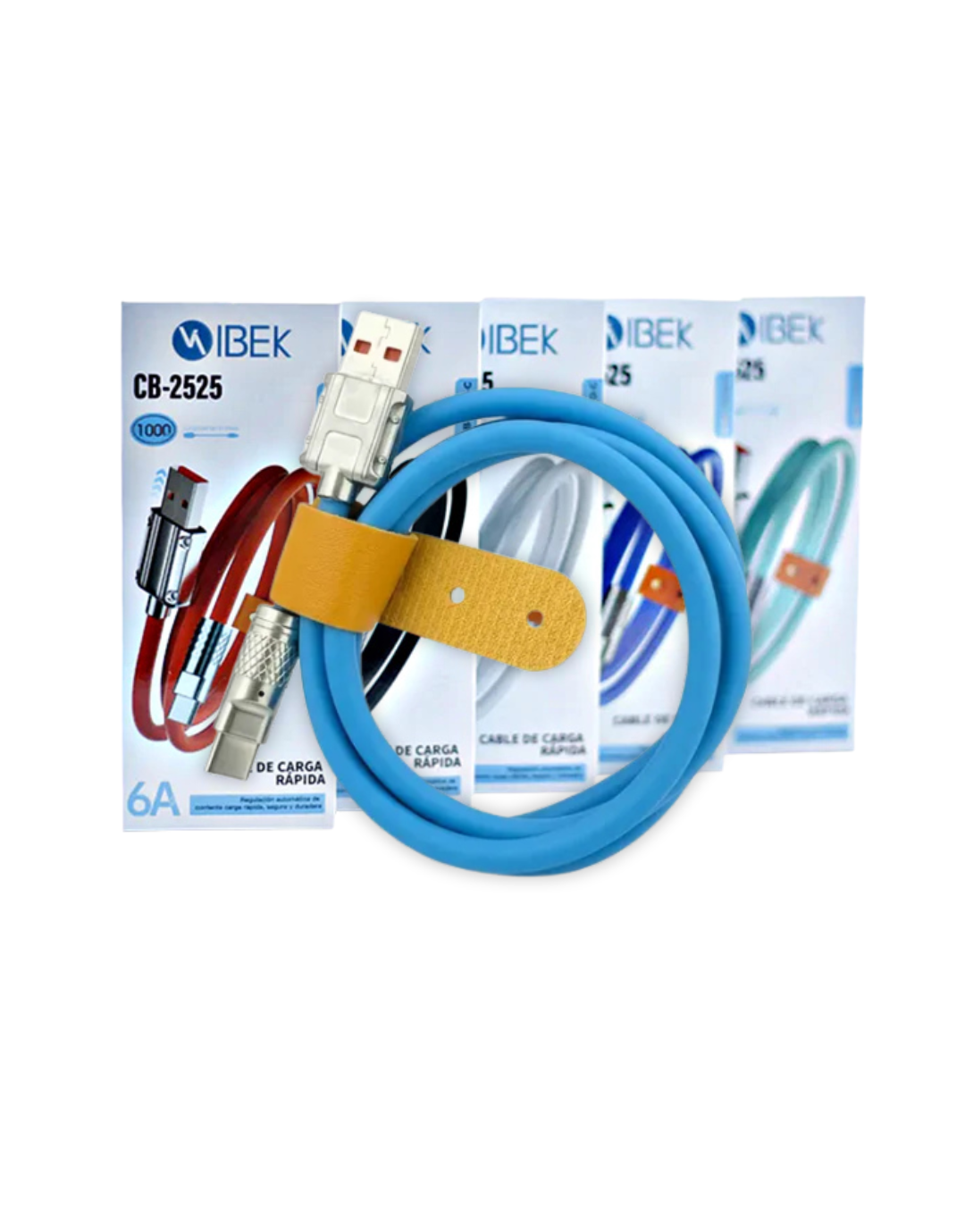 lampara silicona (62) CABLE DE DATOS 6A CARGA RAPIDA IBEK - Imagen 1